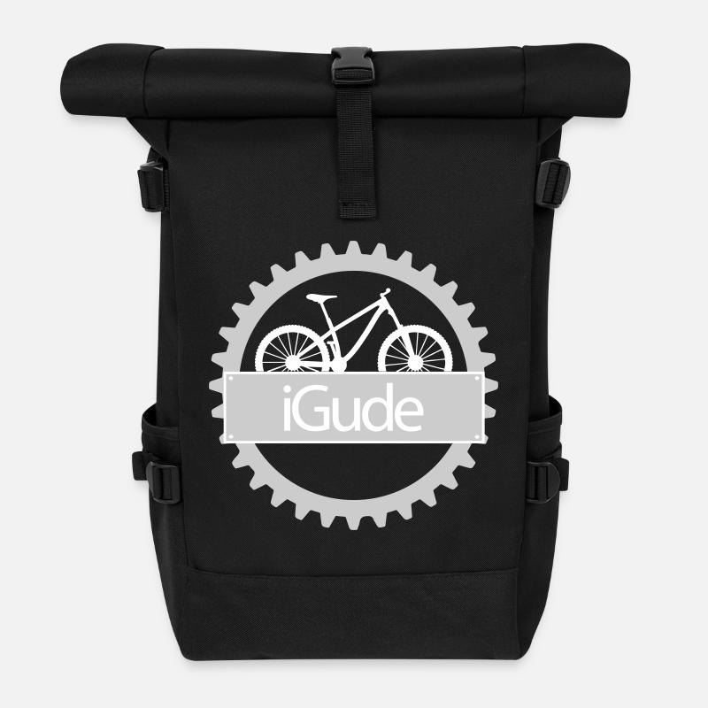 iGude Zahnrad MTB hell - Rolltop Rucksack - Schwarz