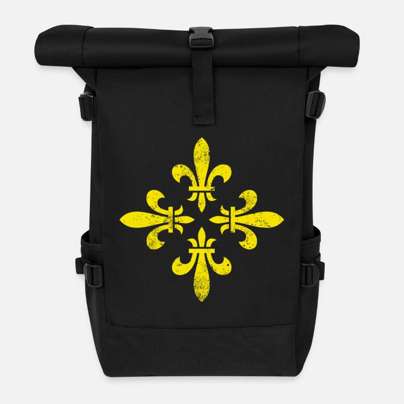 LILIEN Blüte VINTAGE Midden-Drenthe - Rolltop Rucksack - Schwarz