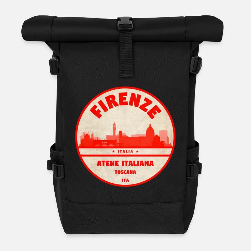 Florenz Vintage Stadtsiegel - Rolltop Rucksack - Schwarz