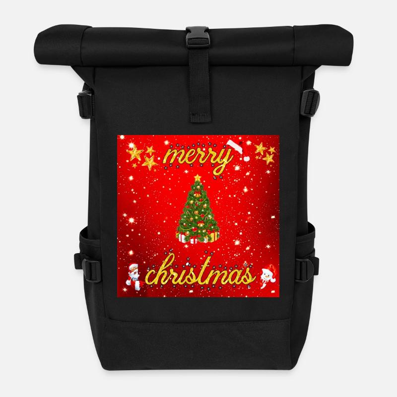 Frohe Weihnachten Version 2 - Rolltop Rucksack - Schwarz