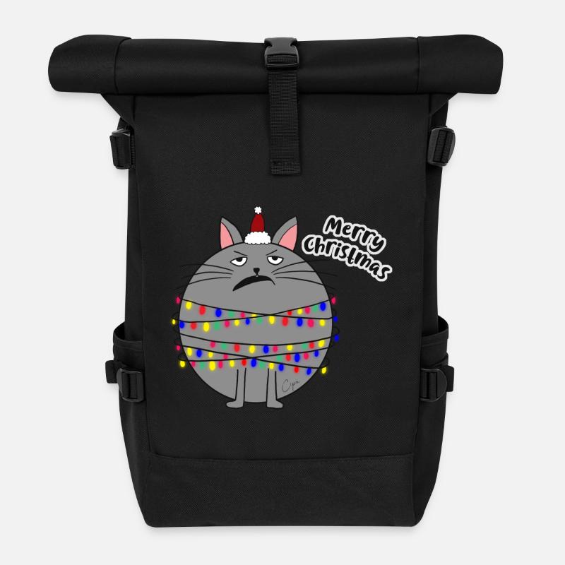 Frohe Weihnachten - Rolltop Rucksack - Schwarz