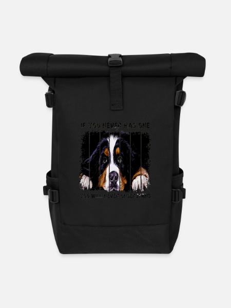 Berner Sennenhund - Rolltop Rucksack - Schwarz