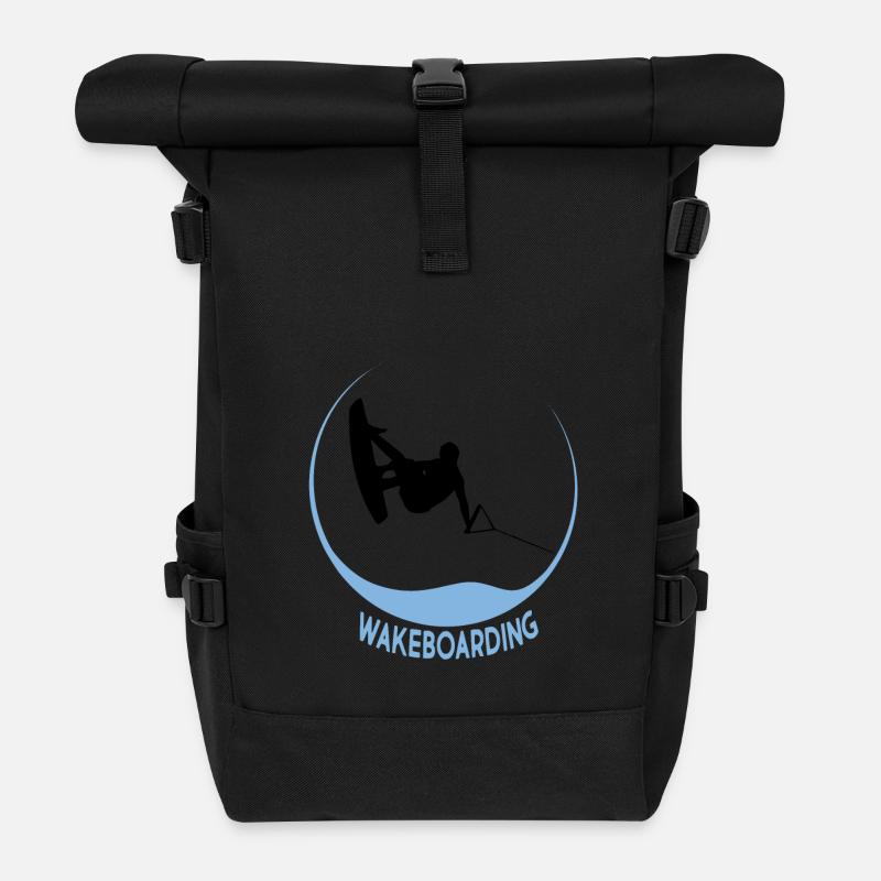 Wakeboarden - Rolltop Rucksack - Schwarz