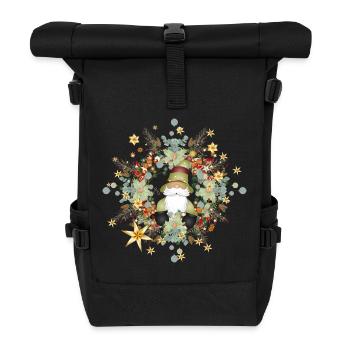 cute elf in the context of Christmas - Roll Top Backpack - black - Front