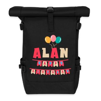 Alan T-Shirt Happy Birthday Happy Birthday - Rolltop Rucksack - Schwarz - Vorne