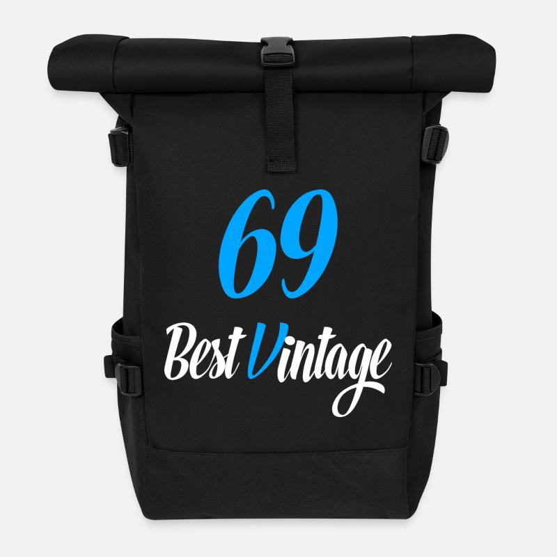 Meilleur Vintage 69 blanc - Sac à dos roll top - noir