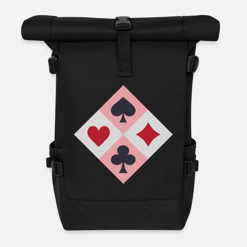 Couleurs de cartes à jouer vintage - Sac à dos roll top - noir