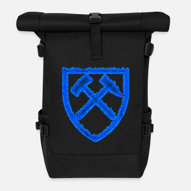 Hammer und Schlägel Bergbau Schalke Kohle Geschenk - Rolltop Rucksack - Schwarz