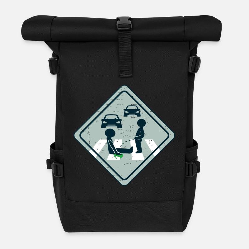Klimaaktivist Straßen Kleben - Rolltop Rucksack - Schwarz