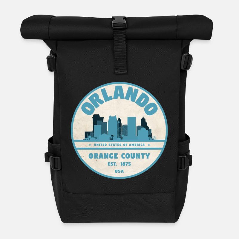 Orlando Skyline - Rolltop Rucksack - Schwarz