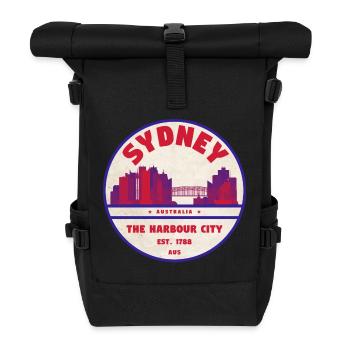 Sydney Skyline Badge - Roll Top Backpack - black - Front