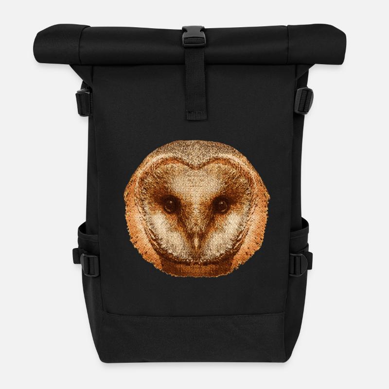 coole tierprints, Schleiereule gesicht - Rolltop Rucksack - Schwarz