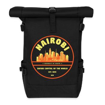 Nairobi Skyline Emblem - Rolltop Rucksack - Schwarz - Vorne