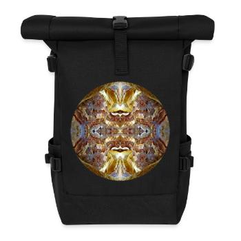 Natur Mandala Jordanien, Petra - Rolltop Rucksack - Schwarz - Vorne