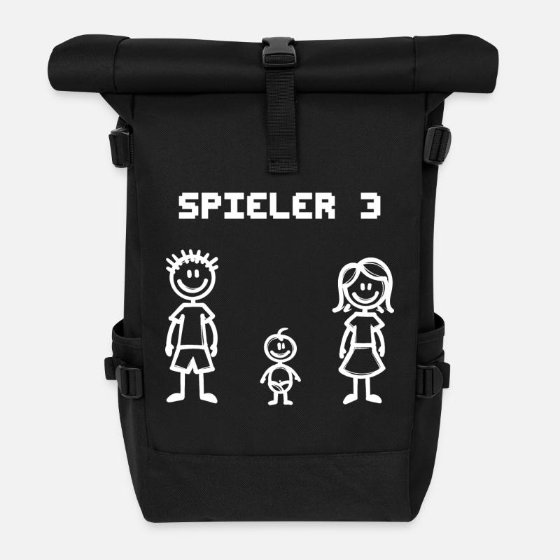 Babyglück Schwanger Statement Eltern Mama Papa - Rolltop Rucksack - Schwarz