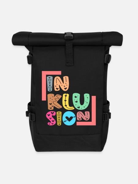 INKLUSION Gleichberechtigung - Rolltop Rucksack - Schwarz