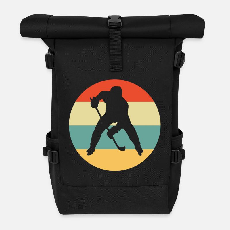 Hockey, Eishockey, Eishockey - Rolltop Rucksack - Schwarz