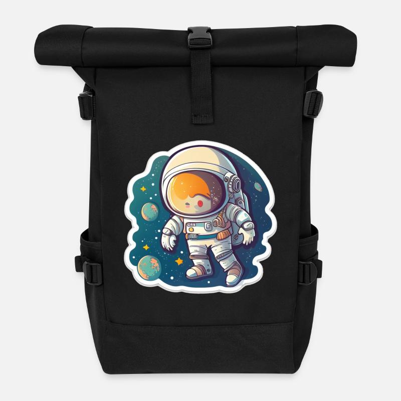 Space Adventure - Roll Top Backpack - black