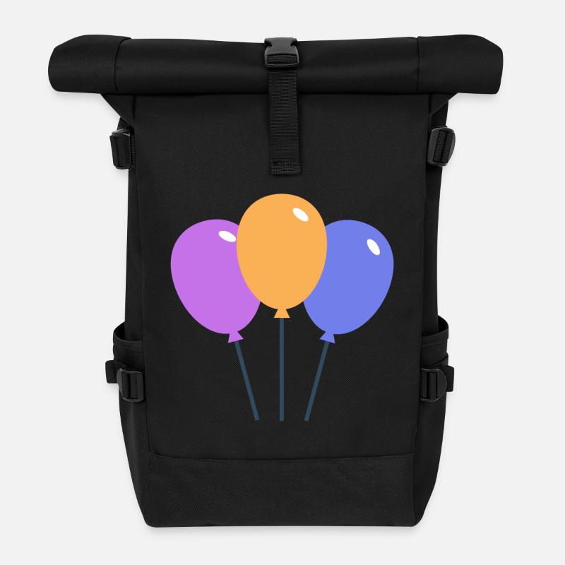 Farbige Luftballons - Rolltop Rucksack - Schwarz