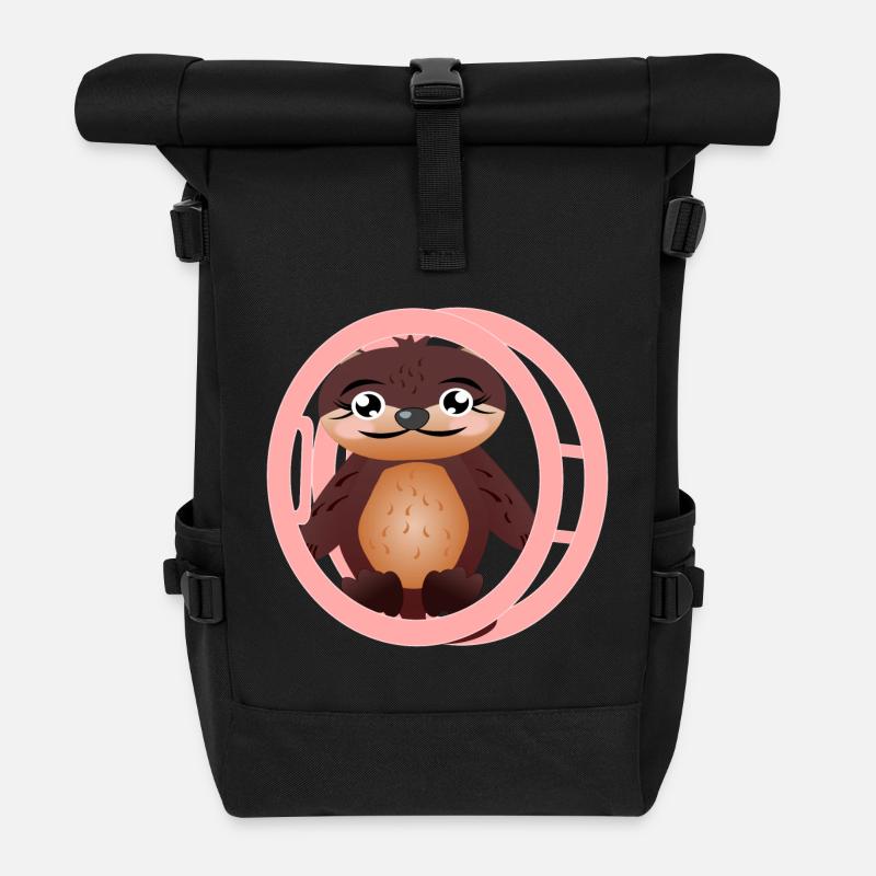 Rhönrad Kinder Turnen - Seeotter - Rolltop Rucksack - Schwarz