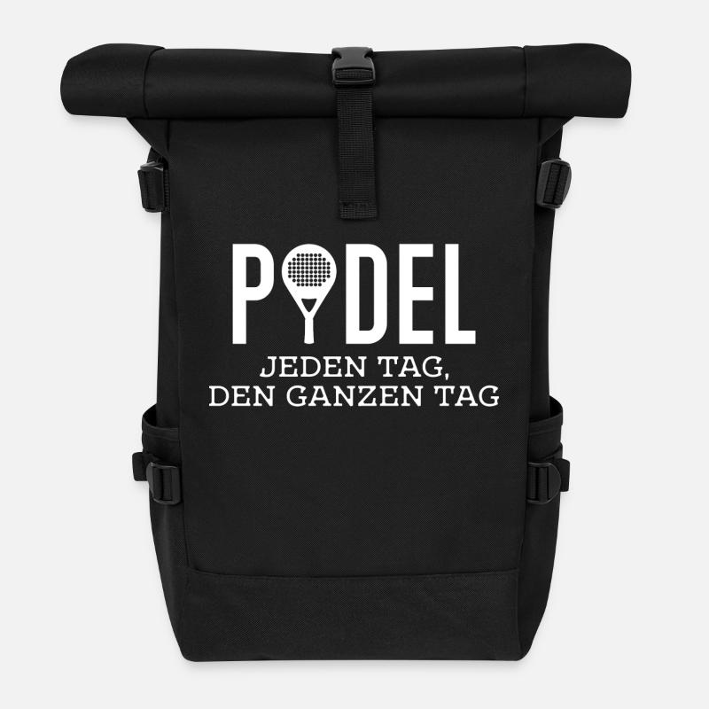 Padelspiel Statement Spieler Padel Schläger Tennis - Rolltop Rucksack - Schwarz