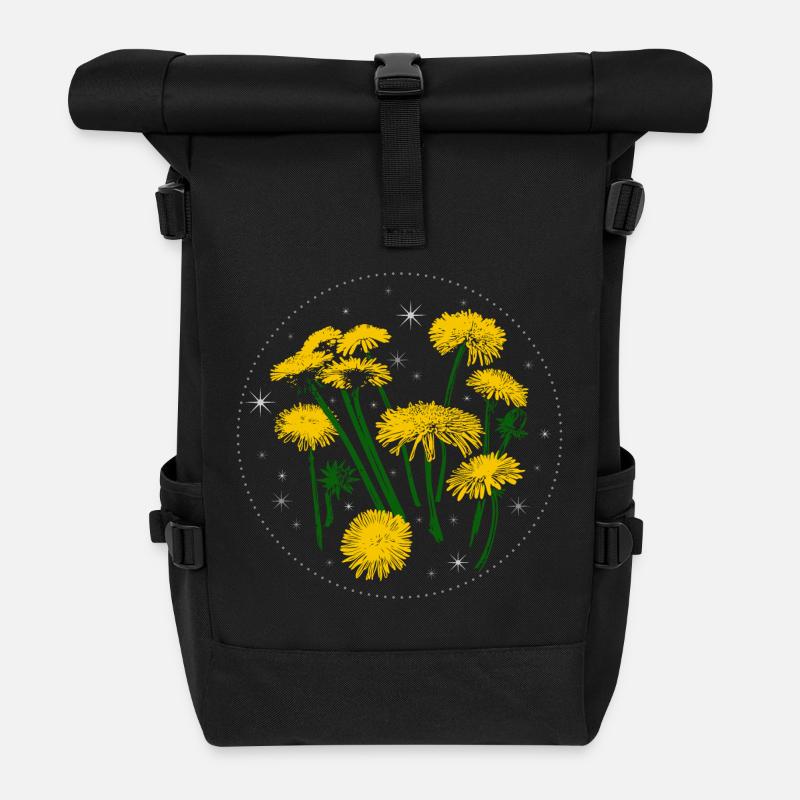 Pissenlit Printemps Ciel étoilé - Sac à dos roll top - noir