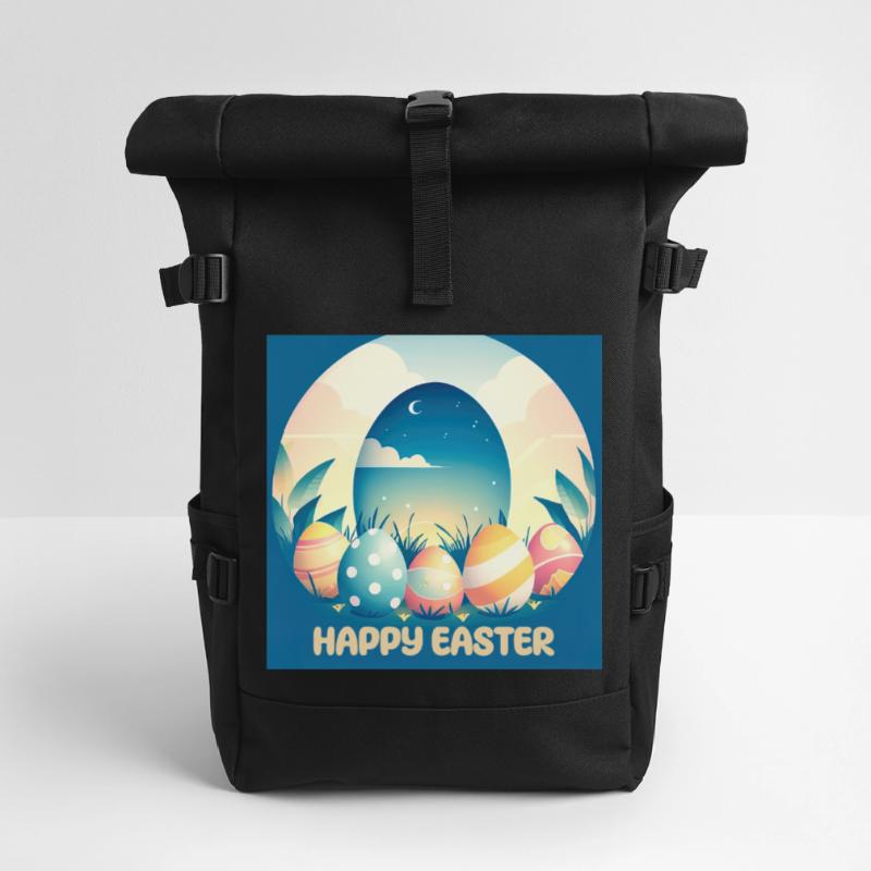 Happy Easter, Easter Egg Roll Top Backpack