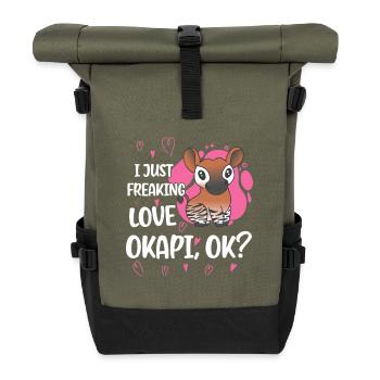 I love okapi - Roll Top Backpack - olive/black - Front
