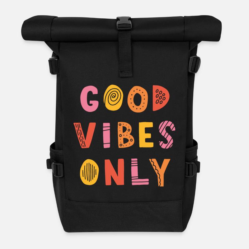 good-vibes-only - Rolltop Rucksack - Schwarz