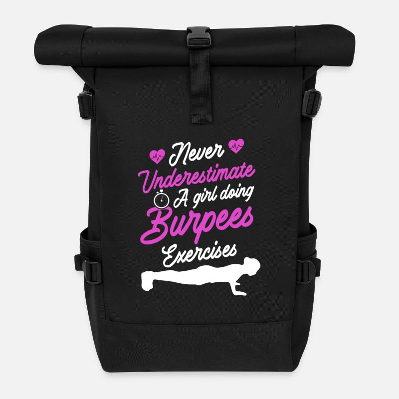 Design Burpees - Sac à dos roll top - noir