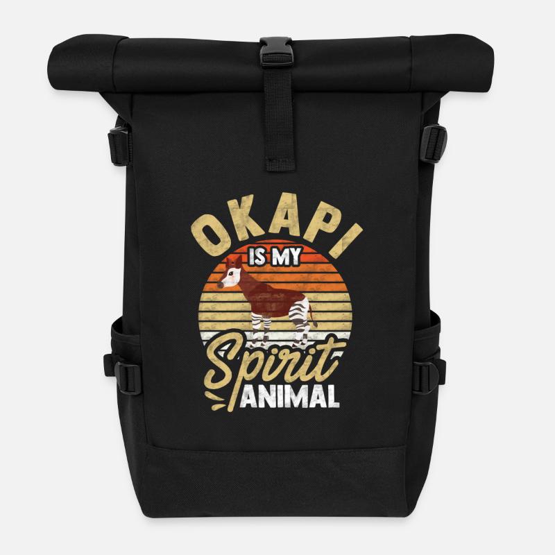 Okapi ist mein Seelentier - Rolltop Rucksack - Schwarz