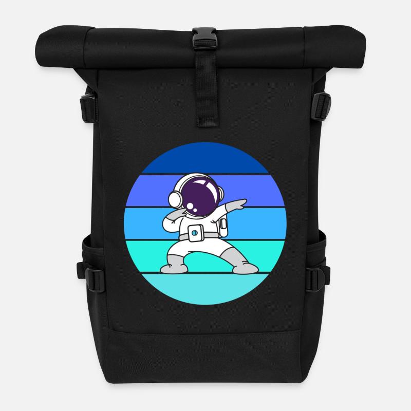 Astronaut, Raumfahrer, Rakete - Rolltop Rucksack - Schwarz