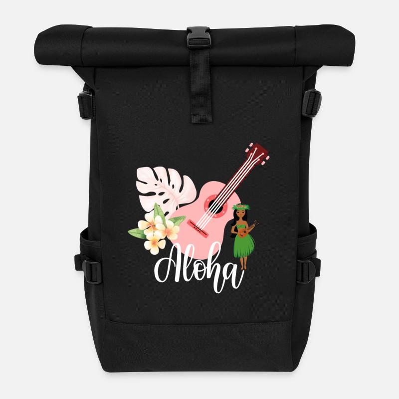 Aloha - Rolltop Rucksack - Schwarz