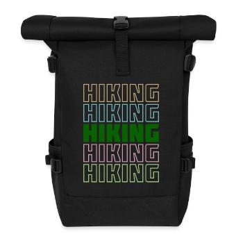 Wanderwege Spruch Wandern Statement Bergwanderung - Rolltop Rucksack - Schwarz - Vorne