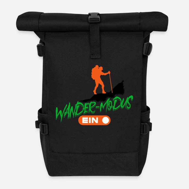Gipfelkreuz Wandern Wanderung Bergsteigen Spruch - Rolltop Rucksack - Schwarz