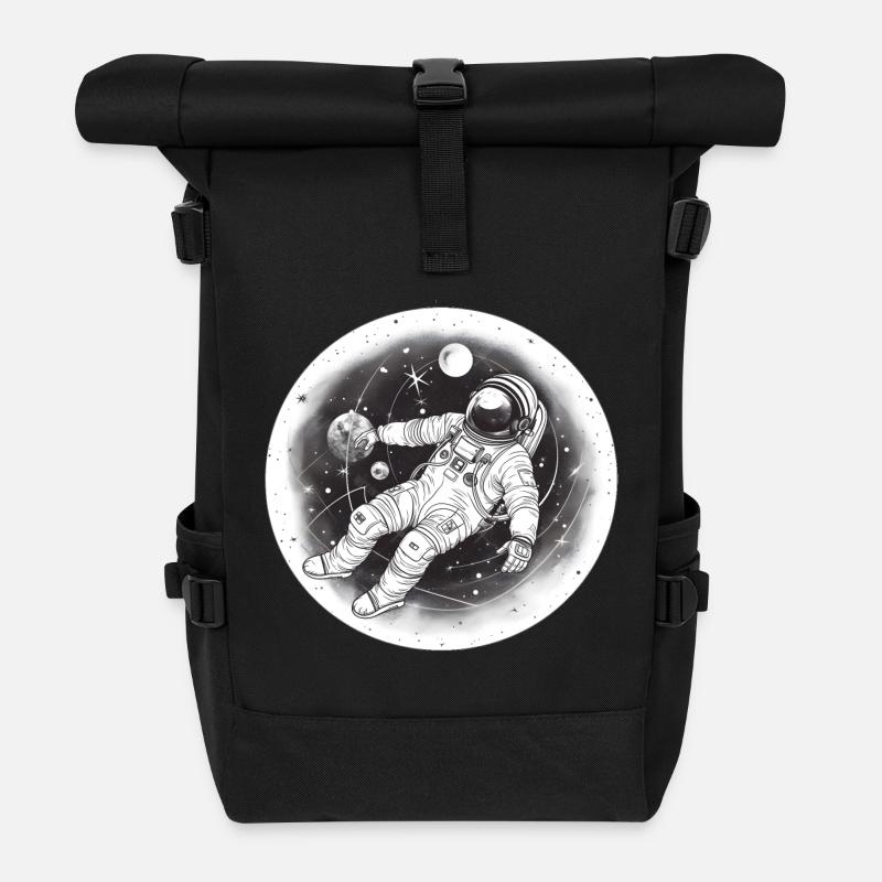 Astronaut - Rolltop Rucksack - Schwarz