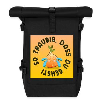 TRAURIGER ABSCHIED ORANGEN - Rolltop Rucksack - Schwarz - Vorne