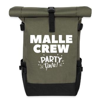 Malle crew Party time - Roll Top Backpack - olive/black - Front