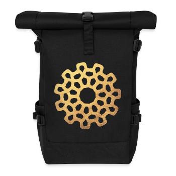 Sun Gold Ornament Yoga Meditation Concentration - Roll Top Backpack - black - Front