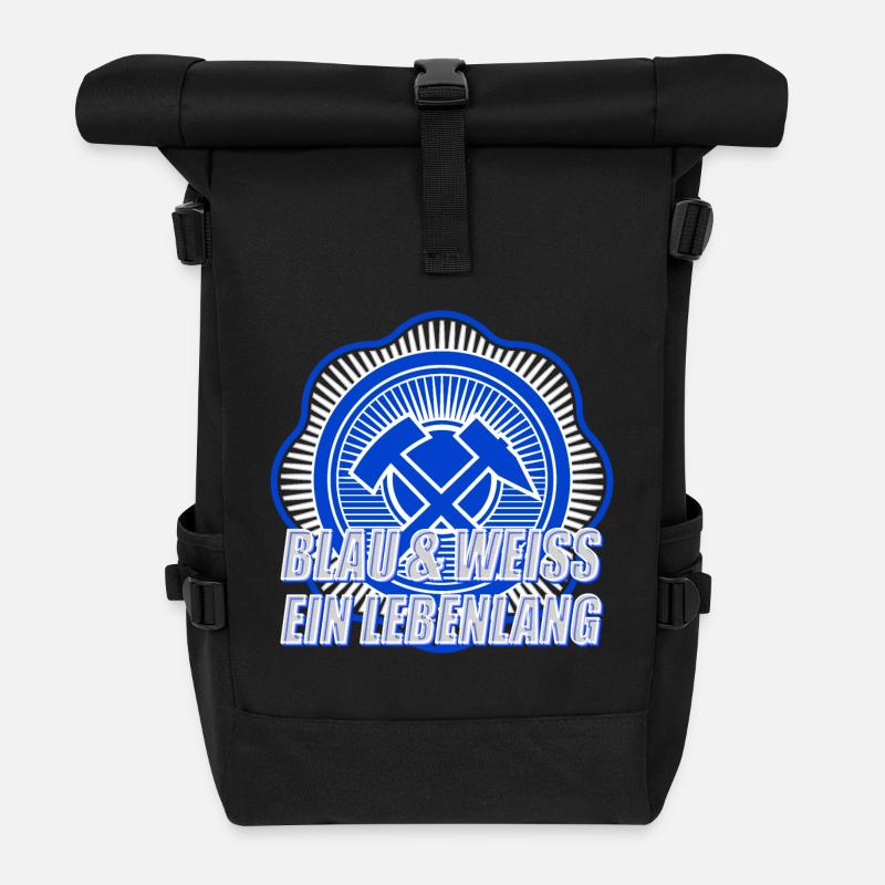 Blau Weiss ein Leben Lang - Rolltop Rucksack - Schwarz