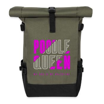Pudel Königin - Rolltop Rucksack - Olive/Schwarz - Vorne