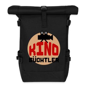 Kino Kamera Movies Statement Theater Filmabend - Rolltop Rucksack - Schwarz - Vorne