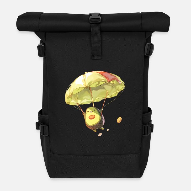 Skydiving Avocado - Rolltop Rucksack - Schwarz