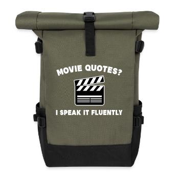 Movies Film Schauen Statement Streaming Theater - Rolltop Rucksack - Olive/Schwarz - Vorne