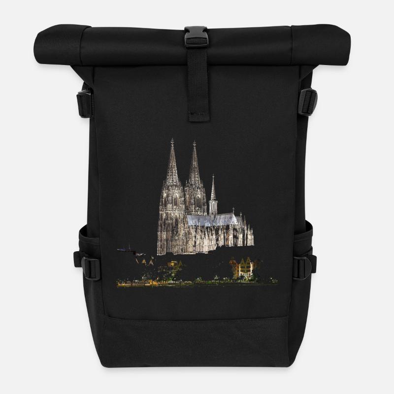 Köln - Rolltop Rucksack - Schwarz