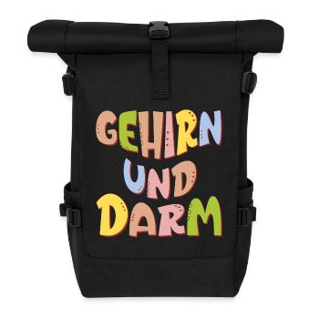 GEHIRN UND DARM - MENTALE GESUNDHEIT ACHTSAMKEIT - Rolltop Rucksack - Schwarz - Vorne