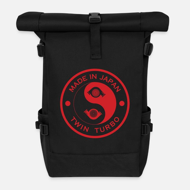 Hergestellt in Japan Twin Turbo Auto Auto - Rolltop Rucksack - Schwarz