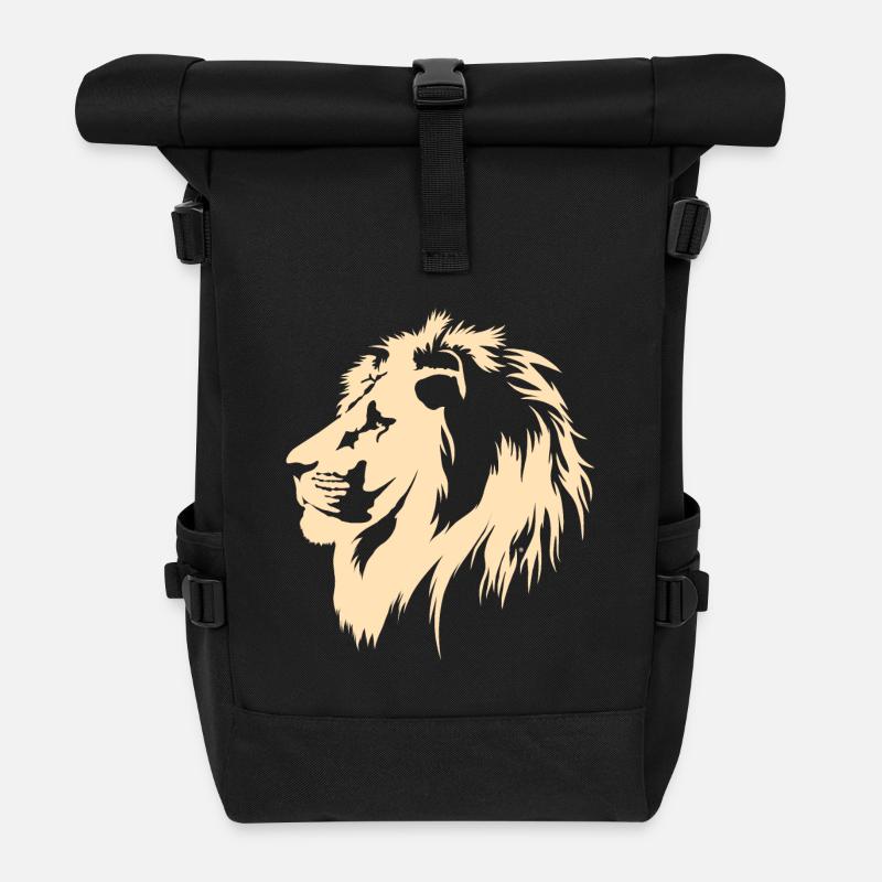 King of the Cats (sand) - Roll Top Backpack - black