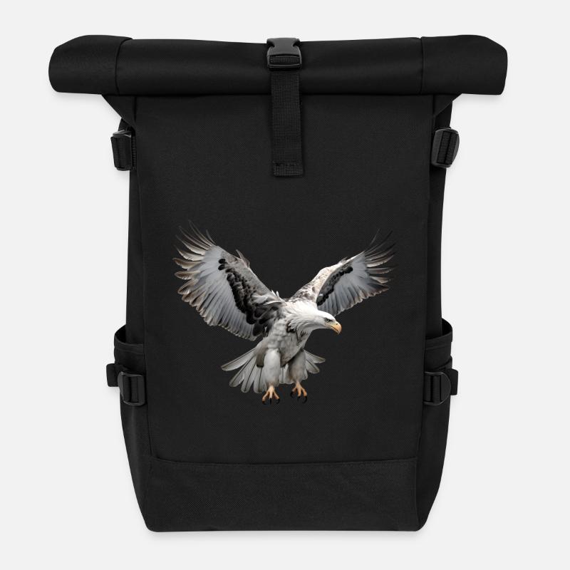 Adler Majestätischer Greifvogel Steinadler - Rolltop Rucksack - Schwarz
