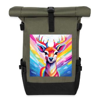 Rennes de la fierté - Sac à dos roll top - olive/noir - Devant